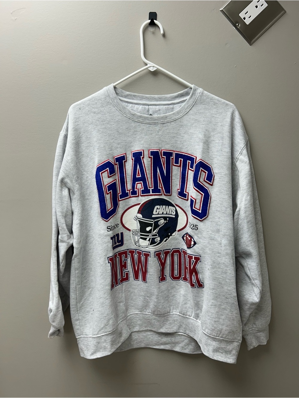 New York Giants Grey Graphic Crewneck